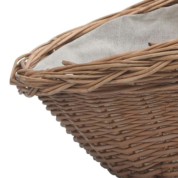 Berkfield Firewood Basket with Handle 57x46.5x52 cm Brown Willow