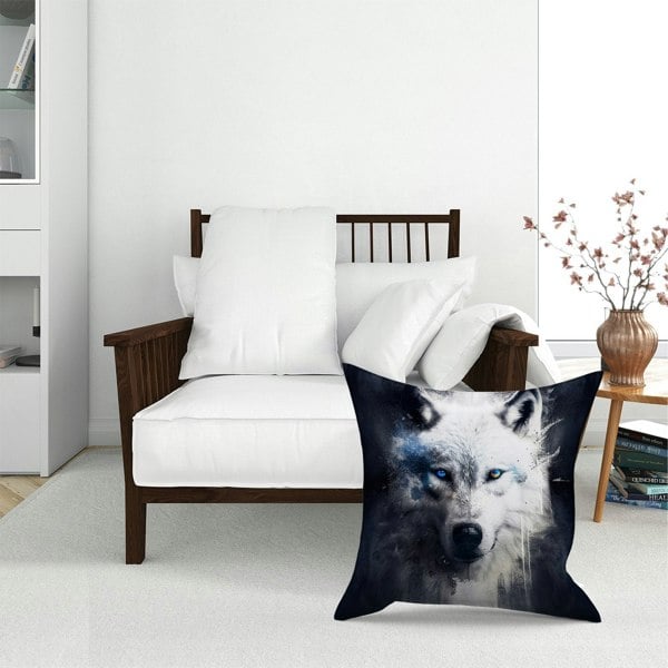 Warren Reed White Wolf Face Splashart Dark Backgrouns Floor Cushion