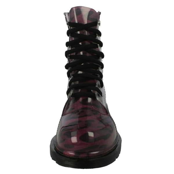 Spot On Ladies Spot On Chunky Heel Transparent Boots