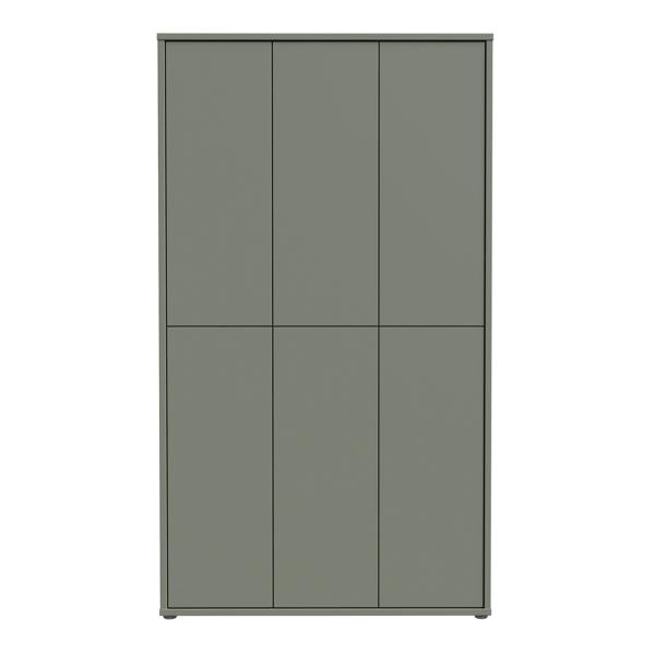 Furniture To Go Alice Springs Tall Shoe Cabinet with 6 Doors Push-to-Open in Sage Green