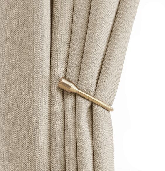 Anyhouz Anydrape Curtain Beige 150cmx250cm Thick Chenille Luxury Blackout Curtains