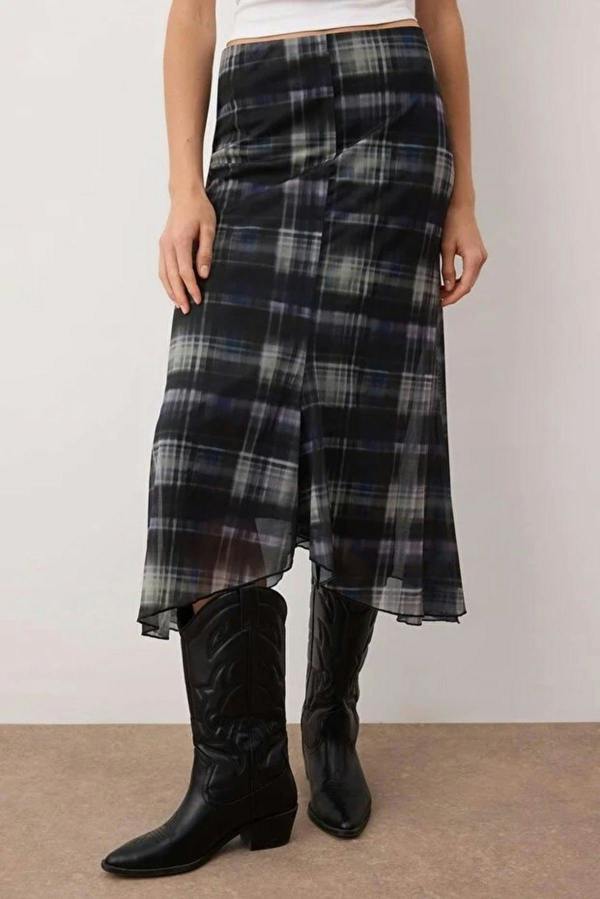 WOVCOR Tulle Stretch Knit Skirt