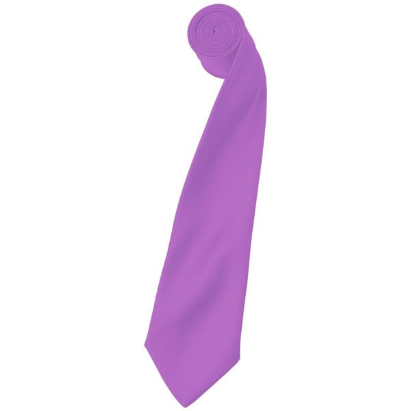 Premier Mens Plain Satin Tie (Narrow Blade) (Pack of 2) - Lilac