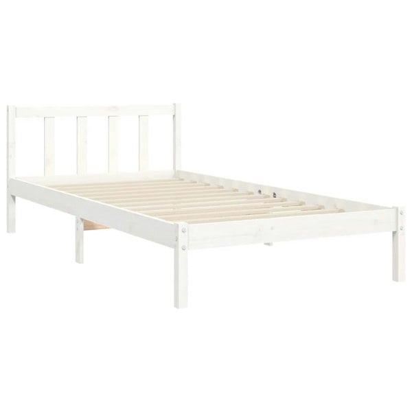 Berkfield Bed Frame with Headboard White 100x200 cm Solid Wood