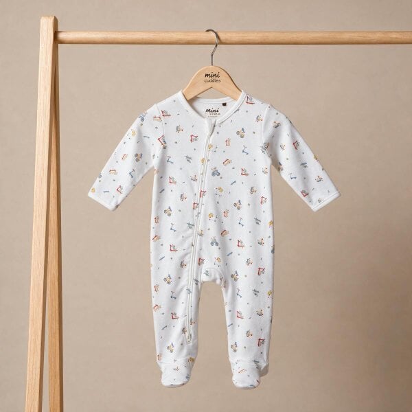 Mini Cuddles Playtime Sleepsuit (White)