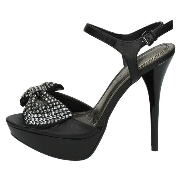 Spot On Ladies Spot On Platform High Heels With Diamante Bow