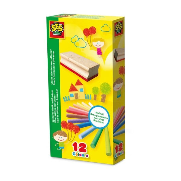 Geomag SES Creative Coloured chalk with wiper