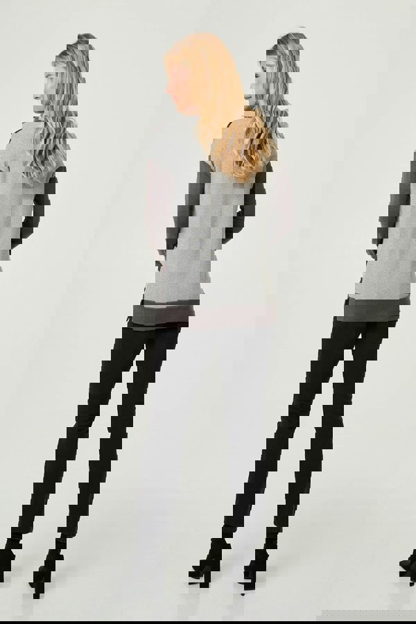 Grey | Geo Print Drop Shoulder Sweatshirt