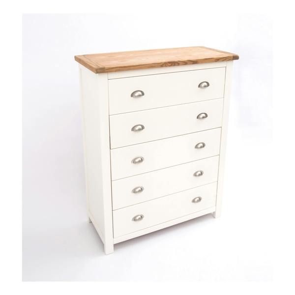 Cabinet Bits Lovere 5 Drawer Chest of Drawers Chrome Cup Handle