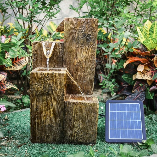 Garden Fountain Self Containing Water Feature Solar Powered Fountains & Waterfalls Living and Home 2.0New