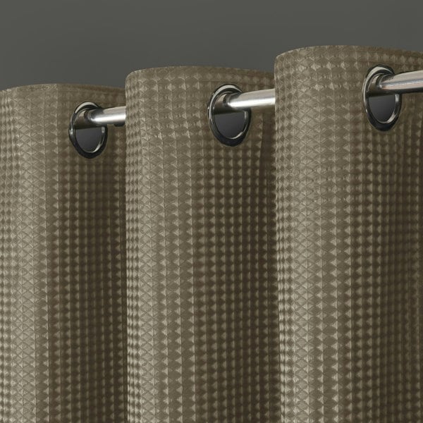 Velosso Waffle Weave Total Blackout Jacquard Eyelet Header Curtains - 228cm x 228cm