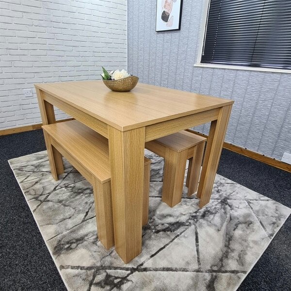 Kosy Koala Dining Table Set with 2 Benches Dining Room and Kitchen table set of 2