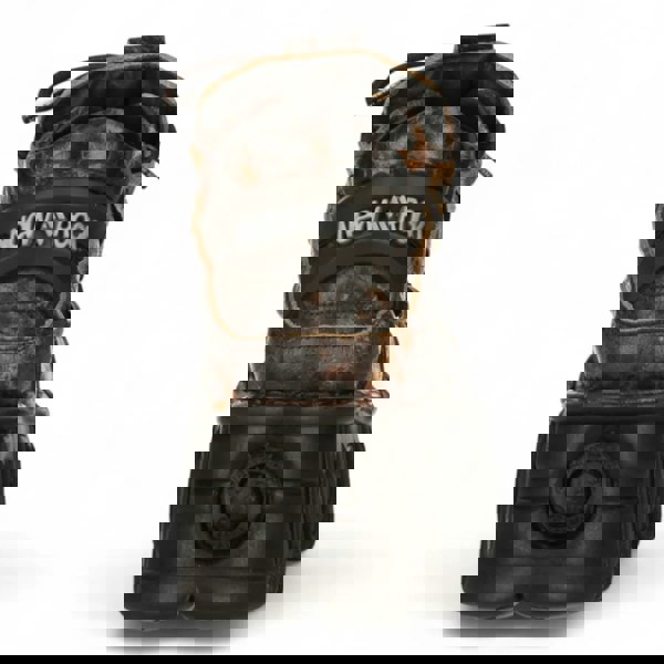 New Rock M-106-C194 Brown Flame Leather Ankle Platform Boots