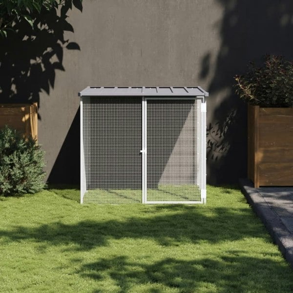 Berkfield Chicken Cage with Roof Light Grey 103x98x90 cm Galvanised Steel