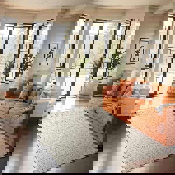 Livabliss Pisa-Geometric Grey Charcoal Off-White Rug