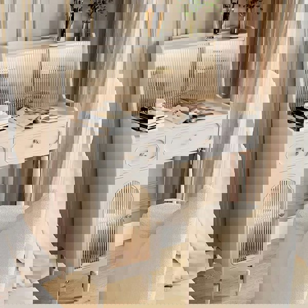 Layla Slimline Dressing Table, Small Dressing Table, Cream-Rit Concept-Rit Concept