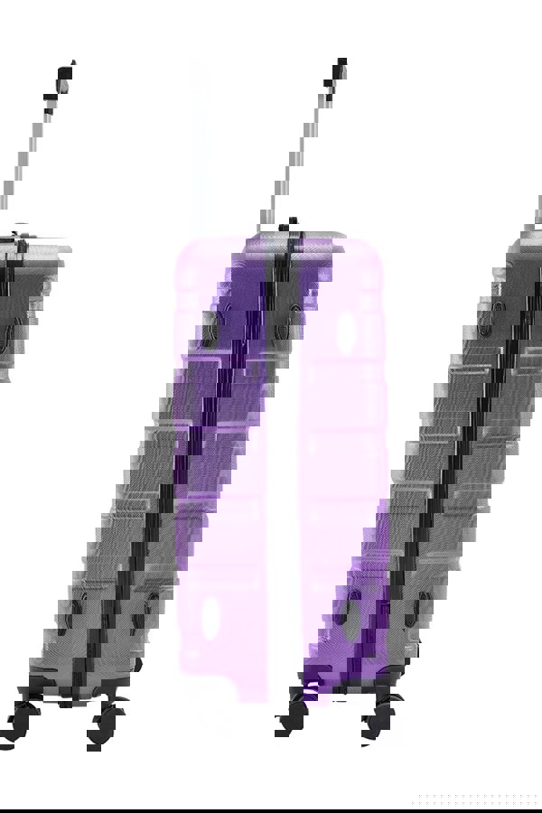 Living and Home Hardshell Rolling Luggage Trolley Travel Suitcase With Combination Lock, 28" Purple