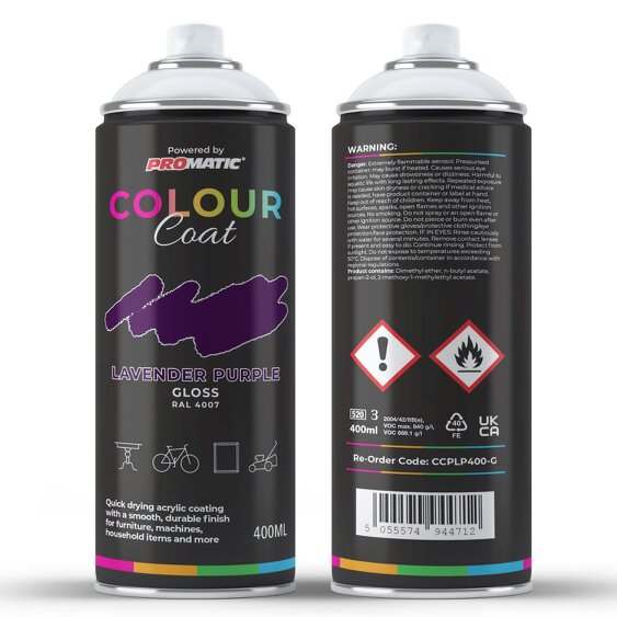 Colour Coat Lavender Purple RAL 4007 Gloss Spray Paint 400ml