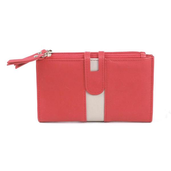 Eastern Counties Leather Womens/Ladies Ottilie Leather Purse - Watermelon/Ivory - 