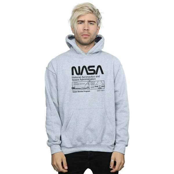 NASA Mens Space Shuttle Hoodie - Sports Grey