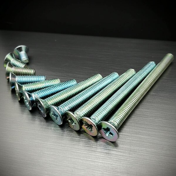 Fixaball M3.5 Machine Screws Pozi Countersunk Zinc Cr3 BZP DIN965