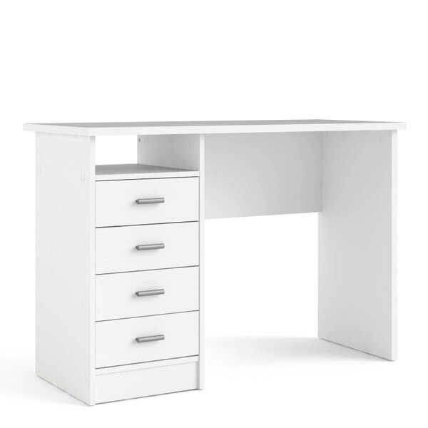 Wyld Haus Billabong White Wooden 4 Drawer Office Desk