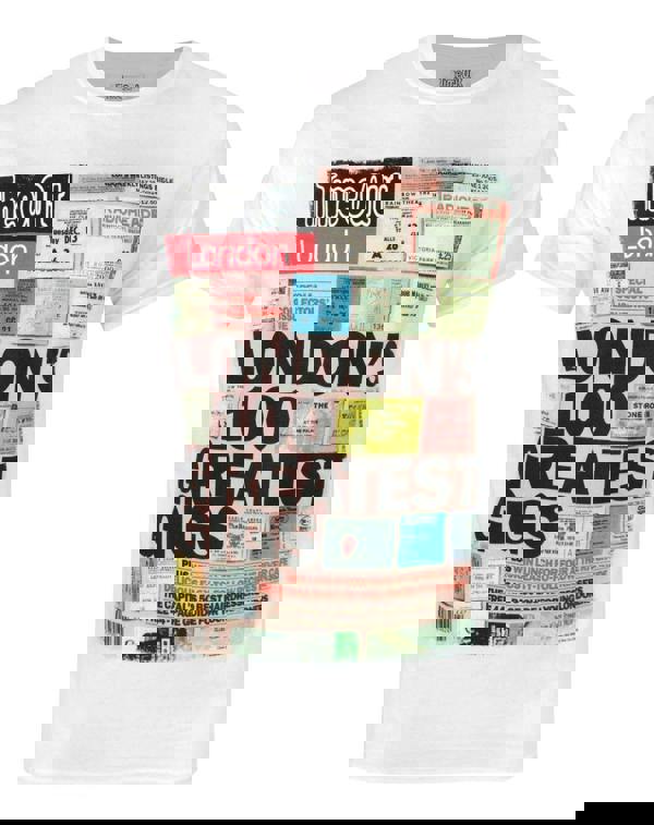 Time Out Mens White Magazine Cover Print Short Sleeved T-Shirt