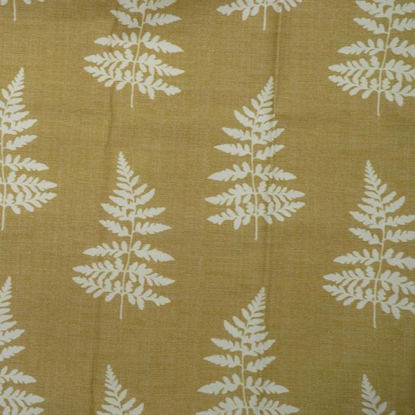 Fern fabric close-up in Ochre