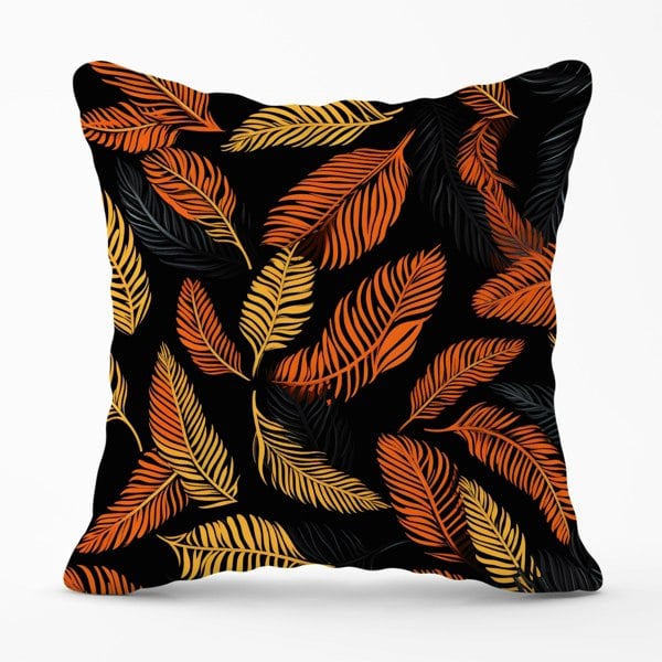 Warren Reed Orange Feather Leaves Cushions