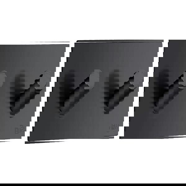 Black stainless steel double towel hook