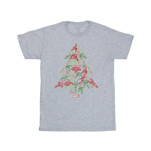 Marvel Boys Avengers Christmas Tree T-Shirt - Sports Grey