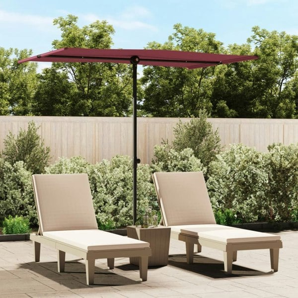 Berkfield Outdoor Parasol with Aluminium Pole 2x1.5 m Bordeaux Red