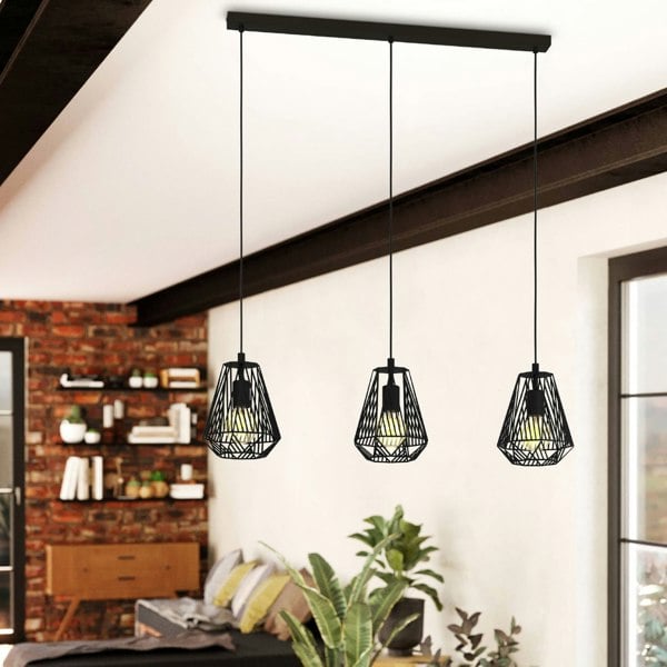 EGLO Stype Industrial Black Steel Pendant Light WBS