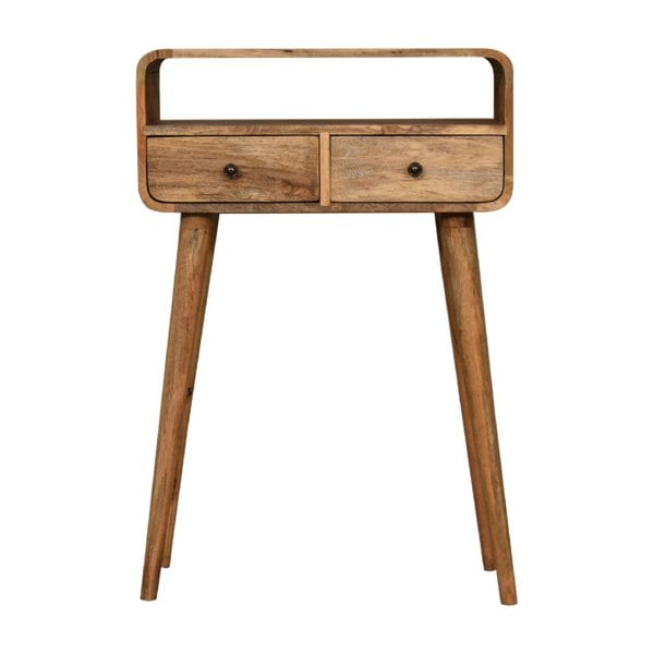 Artisan Furniture Mini Curved Oak-ish Console Table