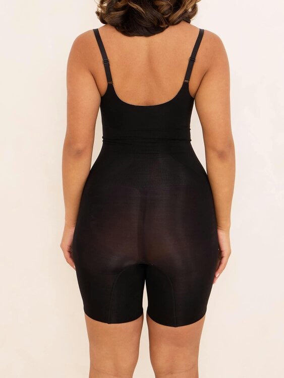 Perky Pear 360Sculpt™- Open bust Bodysuit-BLACK