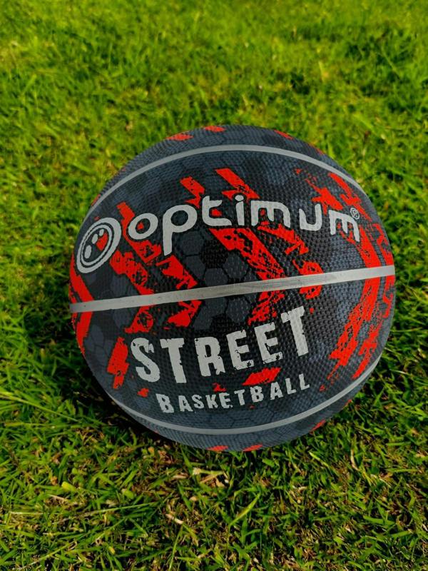 Street Basketball Size 7 – Black/Orange, Durable Grip for All Surfaces - Optimum