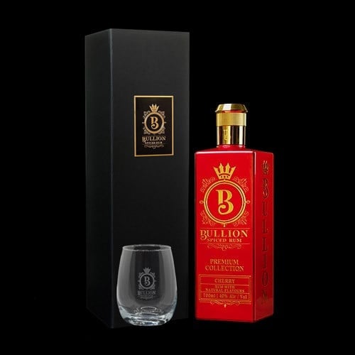 Bullion Cherry Spiced Rum Gift Box Edition with Glass 70cl 40%