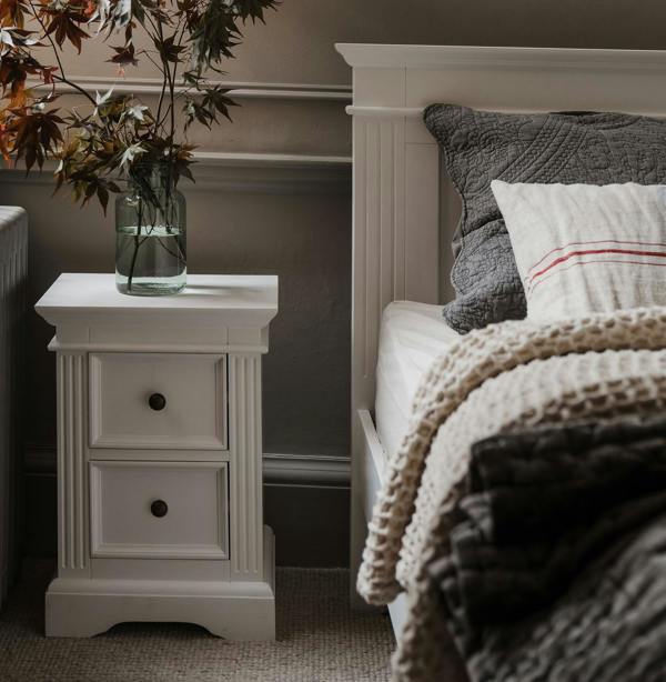 Statement Furniture Gainsborough Bedside Table 2 Drawer Hamptons Style Nightstand