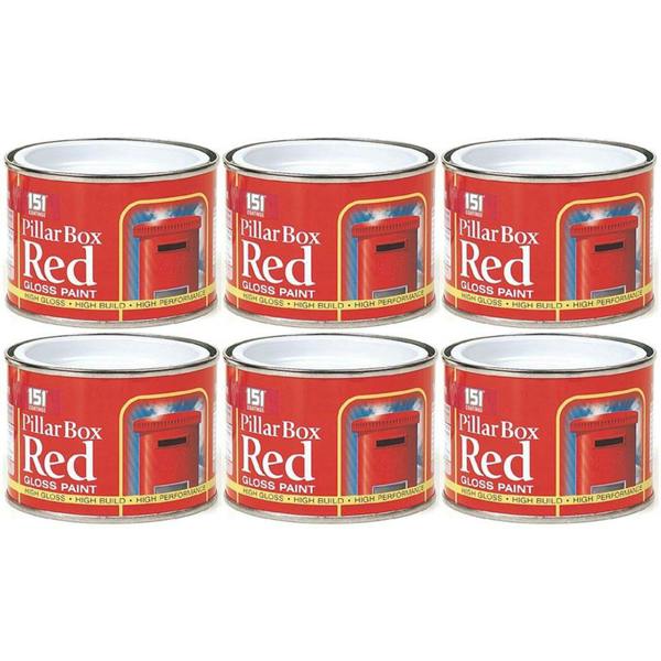 151 6X Pillar Box Red Paint Tin 180ml