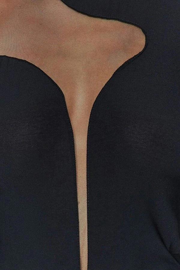 WOVCOR Transparent Detailed Knit Tulle Bodysuit