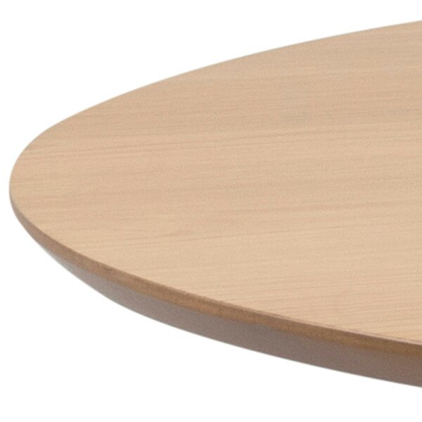 Wyld Haus Saffron Round Black and Natural Oak Veneer Dining Table