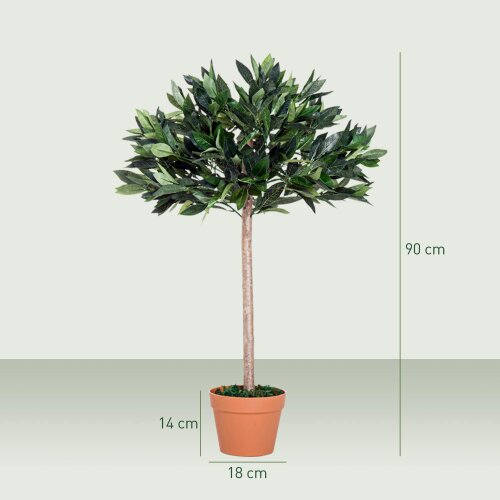 Wyld Haus Niladi Artificial Olive Style Tree In Green With Orange Accent Pot For Interior Decor