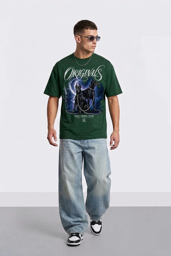 London Attitude Doberman Oversized Heavyweight Graphic T-Shirt