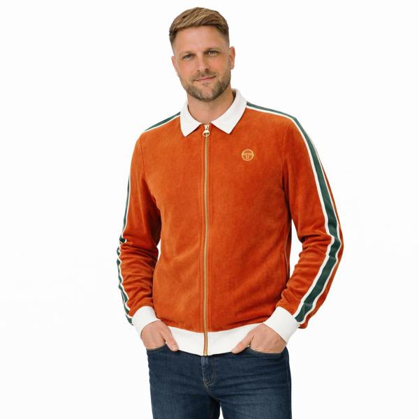 Sergio Tacchini Monte Velour Track Top Jacket Rooibos Tea/Gardenia