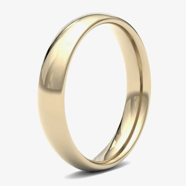 T. H. Baker 18ct Yellow Gold 4.0mm Medium Court Wedding Ring 4GMC-18Y