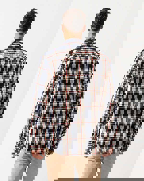 GANT Mens Heavy Twill Check Overshirt - 433 Evening Blue