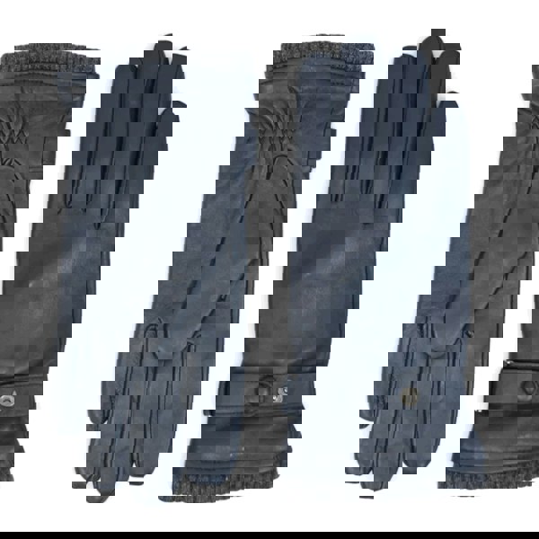 Infinity Leather Men’s Genuine Leather Ribbed Knit Cuff Gloves