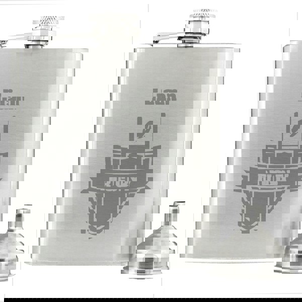 Personalised Memento Company Personalised Rugby Hip Flask