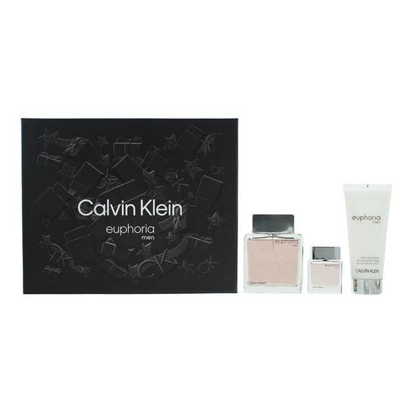 Calvin Klein Euphoria Men 3 Piece Gift Set: EDT 100ml - Aftershave Balm 100ml - EDT 15ml Fragrance