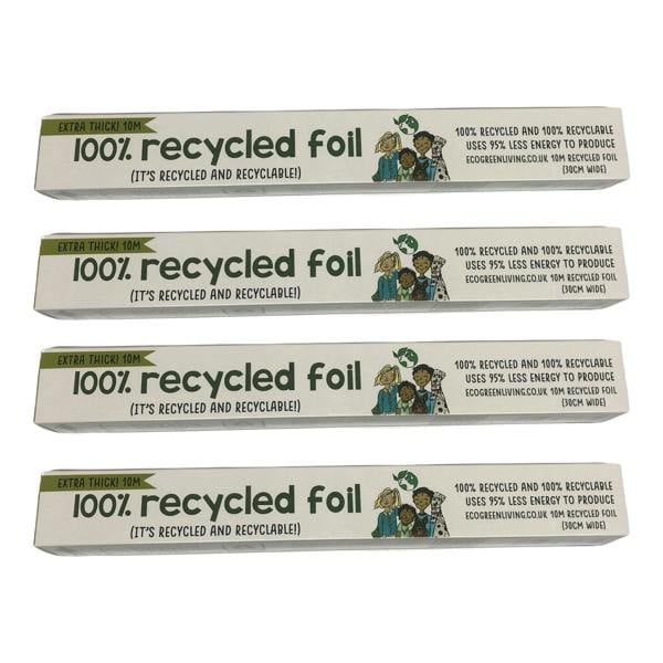 Eco Green Living Recycled Tin Foil Eco Friendly - 4 Rolls - 30cm x 10m